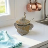 Silver peacock patterned decorative sugar jar, home decor, kitchen storage jar, seasoning jar details Picture